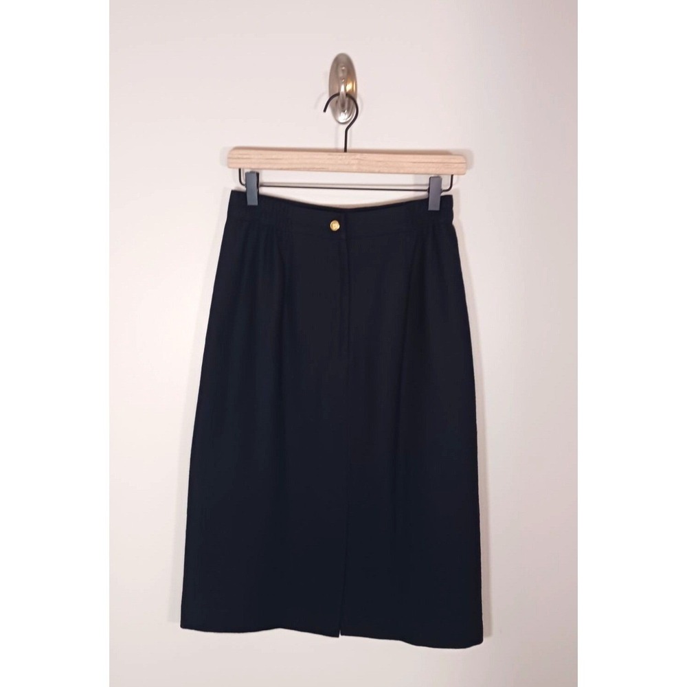 Sag Harbor Womens Size 8 Navy 100% Wool Pencil Skirt Career Office Classic - Picture 2 of 6